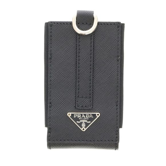 Prada Signature Black Leather Handbag Accessory Bag Charm - Picture 3 of 7